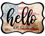 Hello Hope You Like Dogs Sign, DCO-W-1380, Sign For Wreath, 14in Wreath Sign