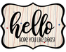 Hello Hope You Like Dogs Sign, DCO-W-1381, Sign For Wreath, 14in Wreath Sign