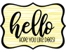 Hello Hope You Like Dogs Sign, DCO-W-1391, Sign For Wreath, 14in Wreath Sign