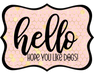 Hello Hope You Like Dogs Sign, DCO-W-1415, Sign For Wreath, 14in Wreath Sign