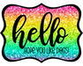 Hello Hope You Like Dogs Sign, DCO-W-1423, Sign For Wreath, 14in Wreath Sign