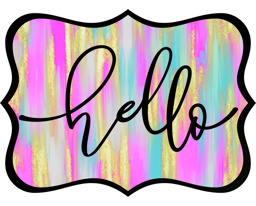 Hello Hope You Like Dogs Sign, DCO-W-1426, Sign For Wreath, 14in Wreath Sign