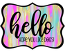 Hello Hope You Like Dogs Sign, DCO-W-1427, Sign For Wreath, 14in Wreath Sign