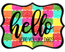 Hello Hope You Like Dogs Sign, DCO-W-1441, Sign For Wreath, 14in Wreath Sign
