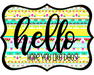 Hello Hope You Like Dogs Sign, DCO-W-1442, Sign For Wreath, 14in Wreath Sign