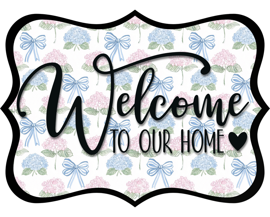 Welcome To Our Home Sign, DCO-W-1501, Sign For Wreath, Wood Wreath Sign