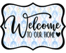 Welcome To Our Home Sign, DCO-W-1510, Sign For Wreath, Wood Wreath Sign