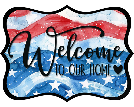 Welcome To Our Home Sign, DCO-W-1515, Sign For Wreath, Wood Wreath Sign