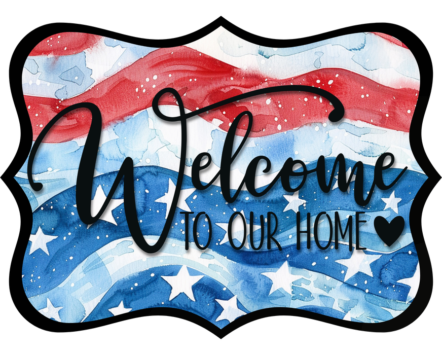Welcome To Our Home Sign, DCO-W-1515, Sign For Wreath, Wood Wreath Sign