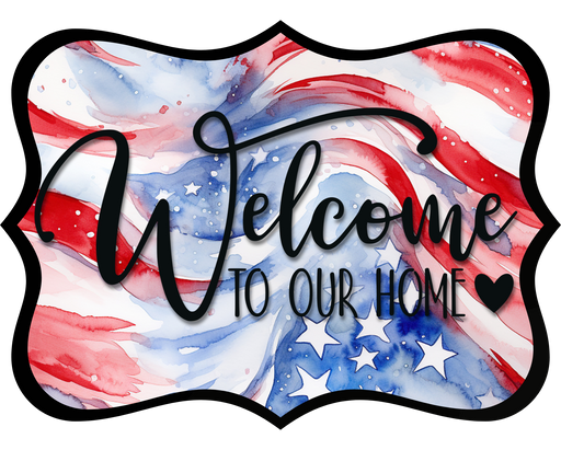 Welcome To Our Home Sign, DCO-W-1518, Sign For Wreath, Wood Wreath Sign