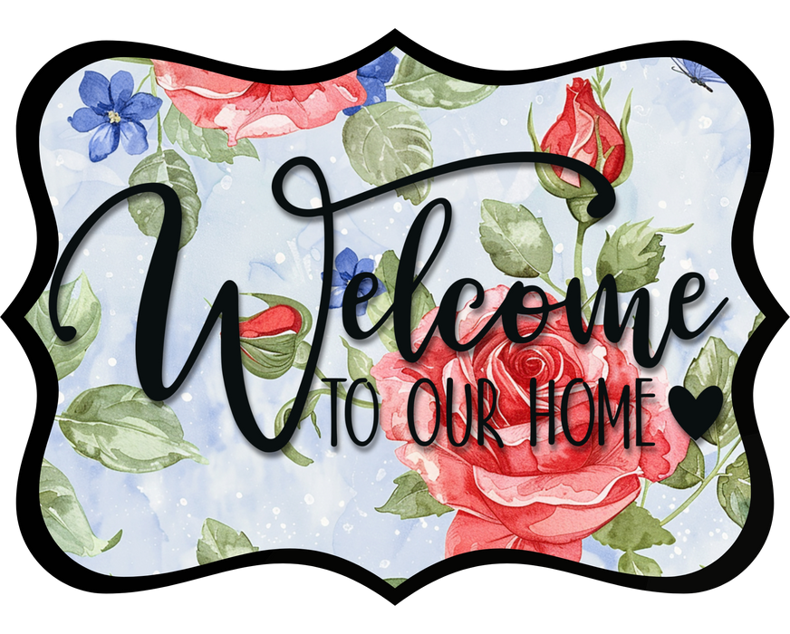 Welcome To Our Home Sign, DCO-W-1519, Sign For Wreath, Wood Wreath Sign