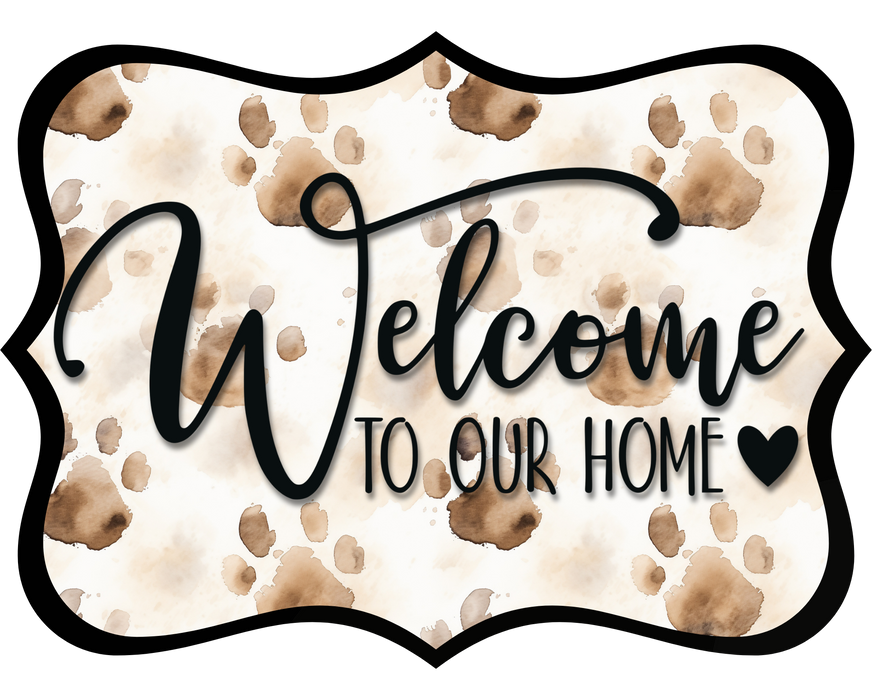 Welcome To Our Home Sign, DCO-W-1525, Sign For Wreath, Wood Wreath Sign