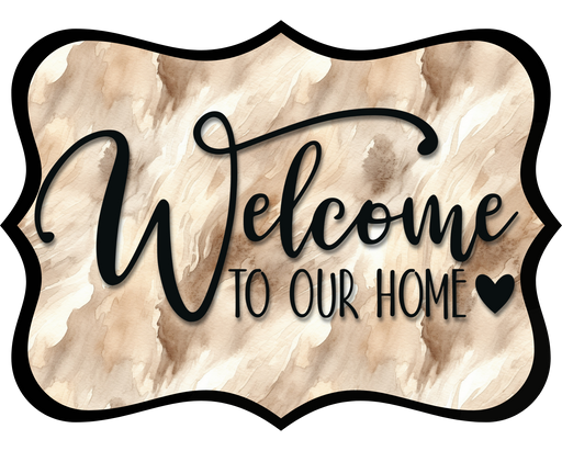 Welcome To Our Home Sign, DCO-W-1528, Sign For Wreath, Wood Wreath Sign