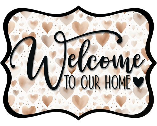 Welcome To Our Home Sign, DCO-W-1529, Sign For Wreath, Wood Wreath Sign