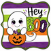 Hey Boo Halloween Sign, DCO-W-1531, 12in Sign For Wreath, Wood Wreath Sign