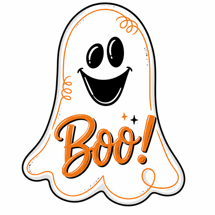 Orange Boo Ghost, DCO-W-1537, 12in Sign For Wreath, Wood Wreath Sign