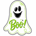 Green Boo Ghost, DCO-W-1539, 12in Sign For Wreath, Wood Wreath Sign