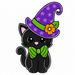 Halloween Cat, DCO-W-1541, 12in Sign For Wreath, Wood Wreath Sign