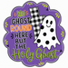 Purple Holy Ghost Halloween Sign, DCO-W-1544, 12in Sign For Wreath, Wood Wreath Sign