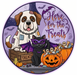 Cat and Dog Halloween Sign, DCO-W-1545, 12in Sign For Wreath, Wood Wreath Sign