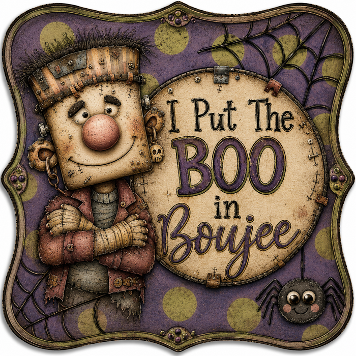 Grunge Frankie Halloween Sign, DCO-W-1546, 12in Sign For Wreath, Wood Wreath Sign