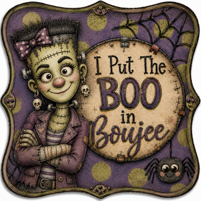 Grunge Female Frankie Halloween Sign, DCO-W-1549, 12in Sign For Wreath, Wood Wreath Sign - DecoExchange®