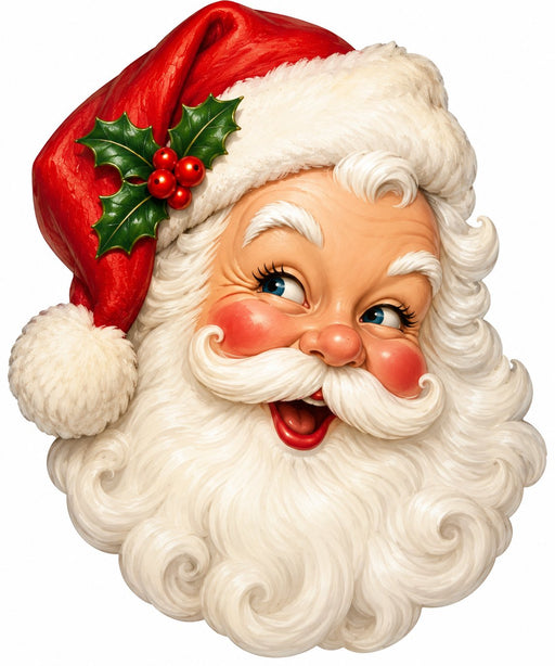Vintage Santa with Holly Door Hanger - DCO-W-1557-DH