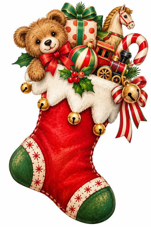 Christmas Stocking with Toys - DCO-W-1560