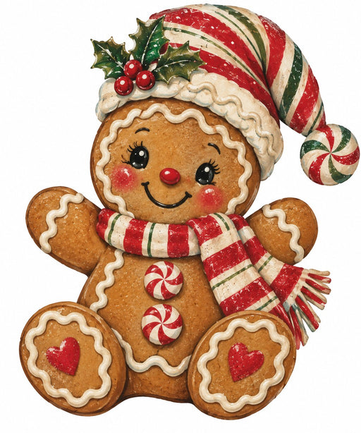 Classic Gingerbread with Santa Hat - DCO-W-1562