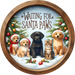 Christmas Dogs, Santa Paws, DECOE-5319-D, Sign For Wreath, 10" Wood Sign - DecoExchange®
