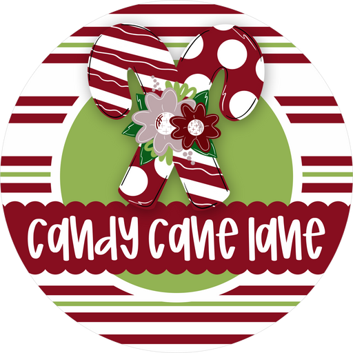 Christmas Sign, Candy Cane Lane, DECOE-5321-DH, 18" Door Hanger