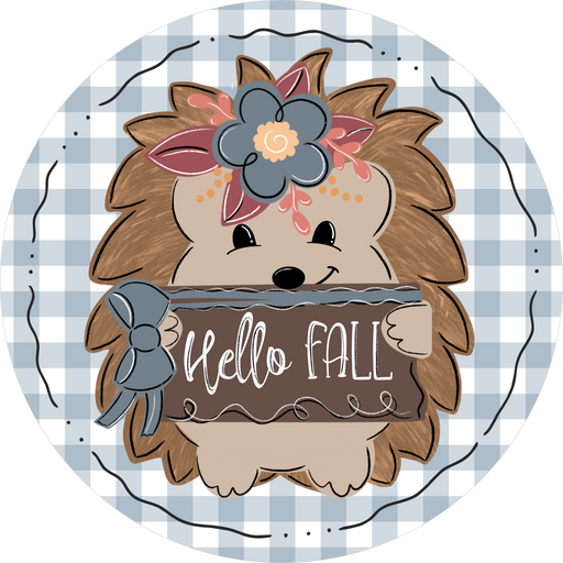 Fall Sign, Hello Fall, DECOE-5322, Sign For Wreath, 10" Metal Sign