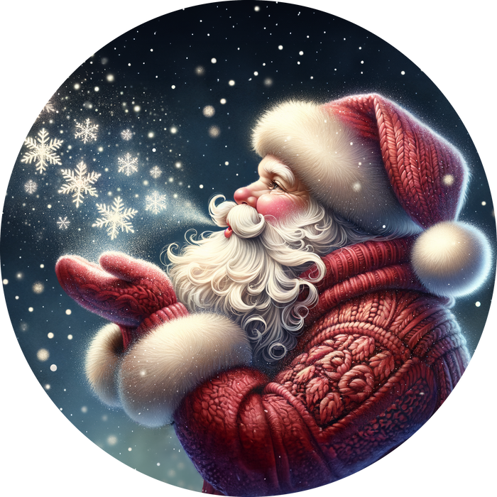 Santa Claus Sign, Christmas Sign, DECOE-5339, Sign For Wreath, 10" Metal Sign