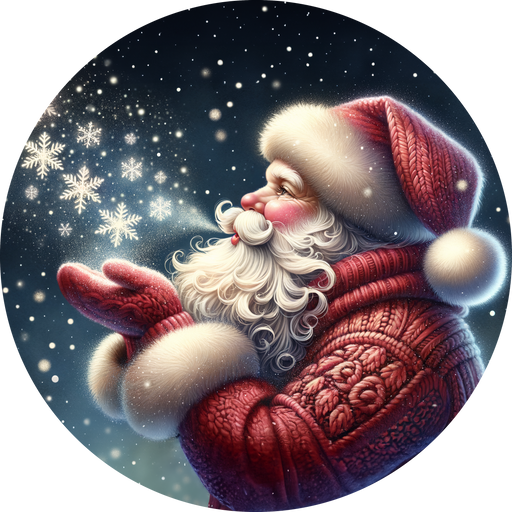 Santa Claus Sign, Christmas Sign, DECOE-5339-D, Sign For Wreath, 10" Wood Sign