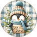 Penguin Sign, Let It Snow, DECOE-5342-D, Sign For Wreath, 10" Wood Sign