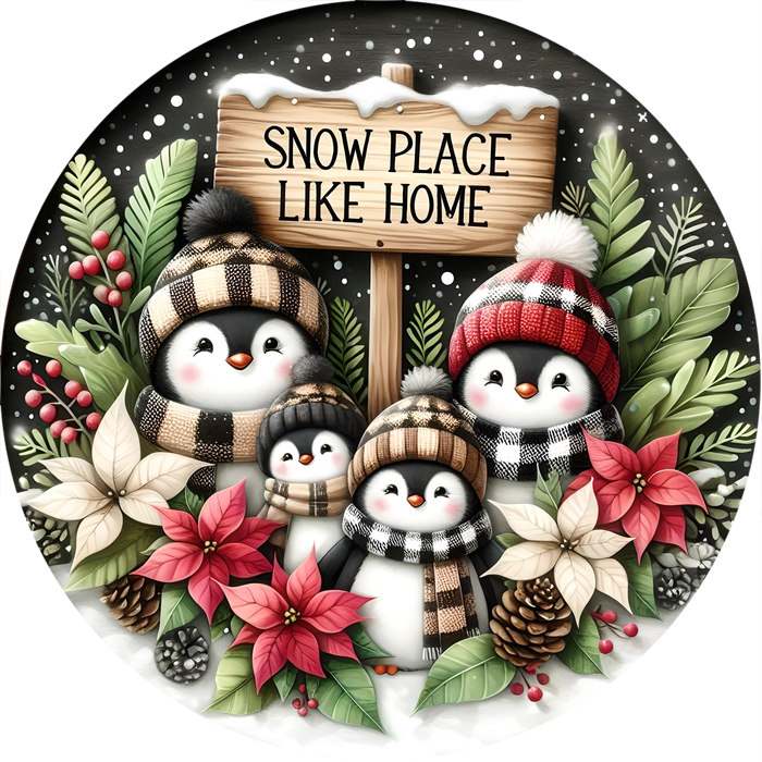 Penguin Sign, Snow Place Like Home, DECOE-5343-DH, 18" Door Hanger