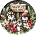 Penguin Sign, Snow Place Like Home, DECOE-5343-D, Sign For Wreath, 10" Wood Sign