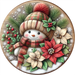 Snowman Sign, DECOE-5344-D, Sign For Wreath, 10" Wood Sign