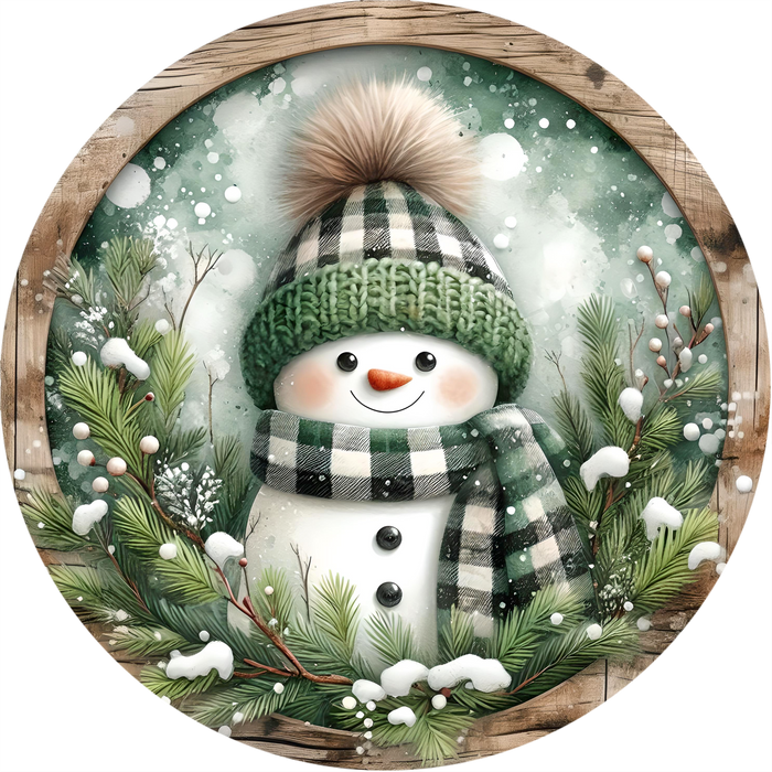 Snowman Sign, DECOE-5346-D, Sign For Wreath, 10" Wood Sign