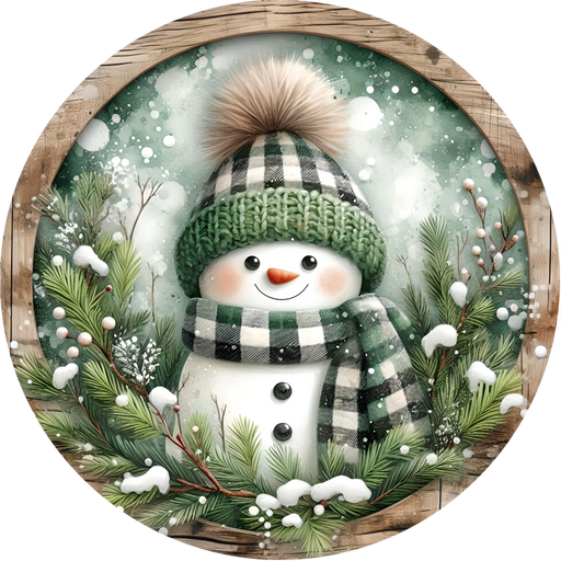 Snowman Sign, DECOE-5346, Sign For Wreath, 10" Metal Sign