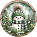 Snowman Sign, DECOE-5346, Sign For Wreath, 10" Metal Sign
