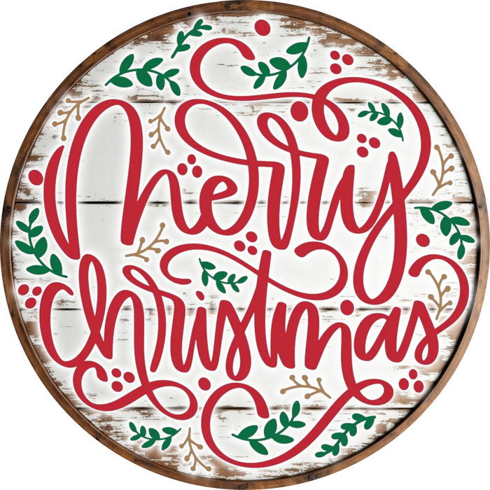 Christmas Sign, Merry Christmas, DECOE-5350, Sign For Wreath, 10" Metal Sign