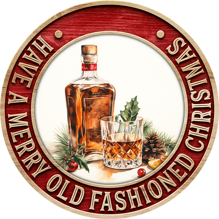 Christmas Sign, Old Fashioned Christmas, DECOE-5360, Sign For Wreath, 10" Metal Sign