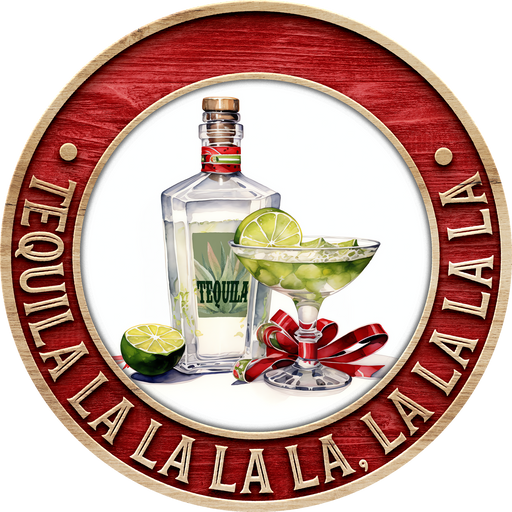 Christmas Sign, Tequila Christmas, DECOE-5367, Sign For Wreath, 10" Metal Sign