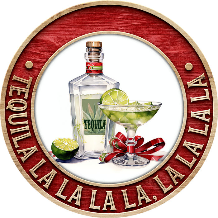 Christmas Sign, Tequila Christmas, DECOE-5367, Sign For Wreath, 10" Metal Sign