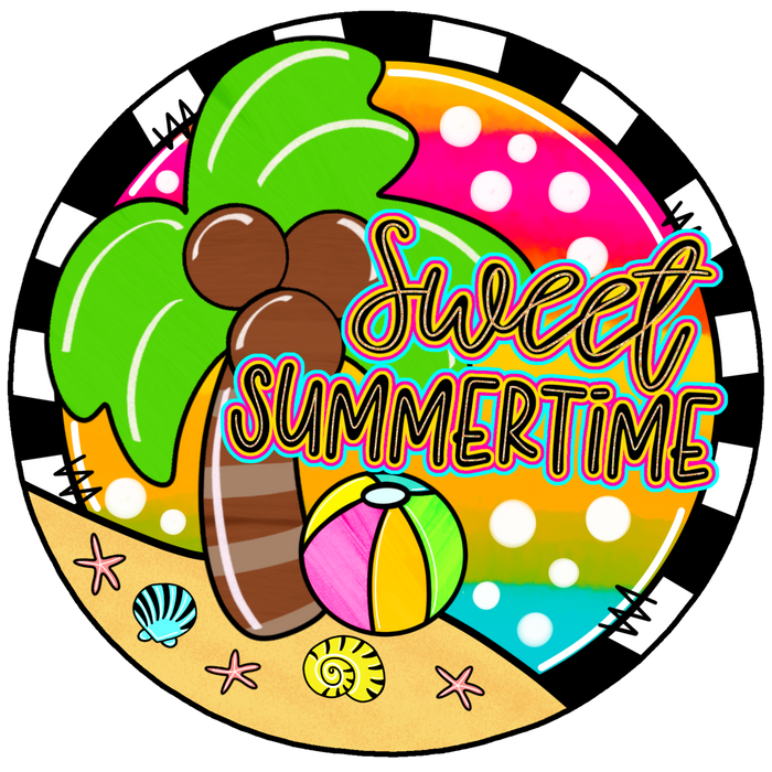 Summer Sign, Flower Sign, DECOE-5377-DH, Sign For Door, 18" Door Hanger