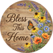 Butterfly Sign, Bless This Home Sign, DECOE-5409-DH, Sign For Door, 18" Door Hanger