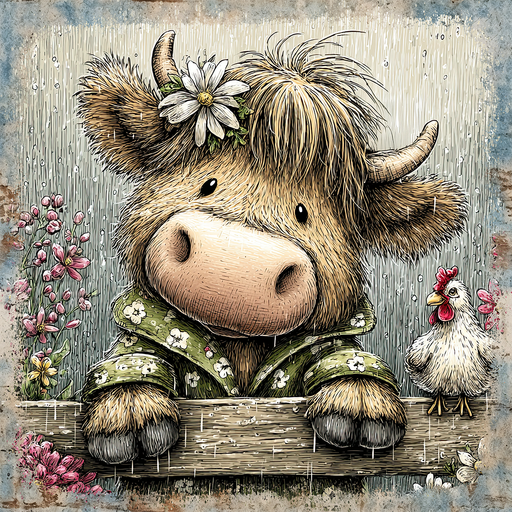 Floral Cow Sign, DECOE-5414, Sign For Wreath, 10x10" Metal Sign