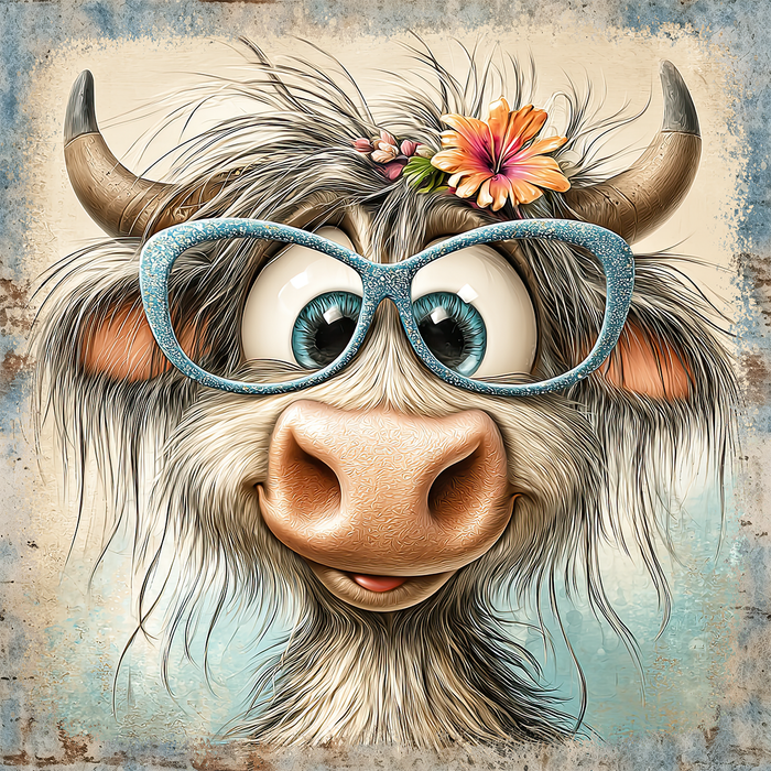 Quirky Cow Sign, DECOE-5418, Sign For Wreath, 10x10" Metal Sign
