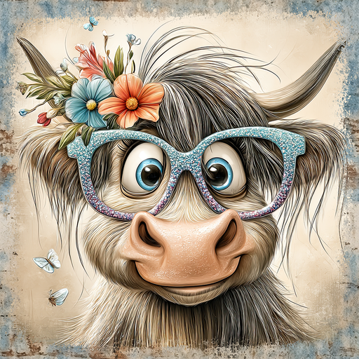 Quirky Cow Sign, DECOE-5419, Sign For Wreath, 10x10" Metal Sign
